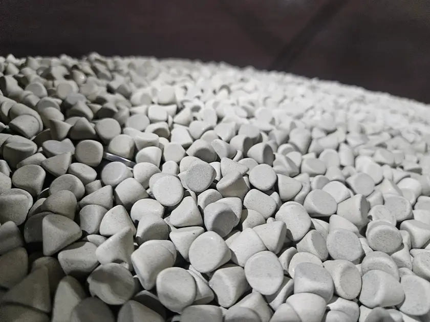 white substrate in a pile